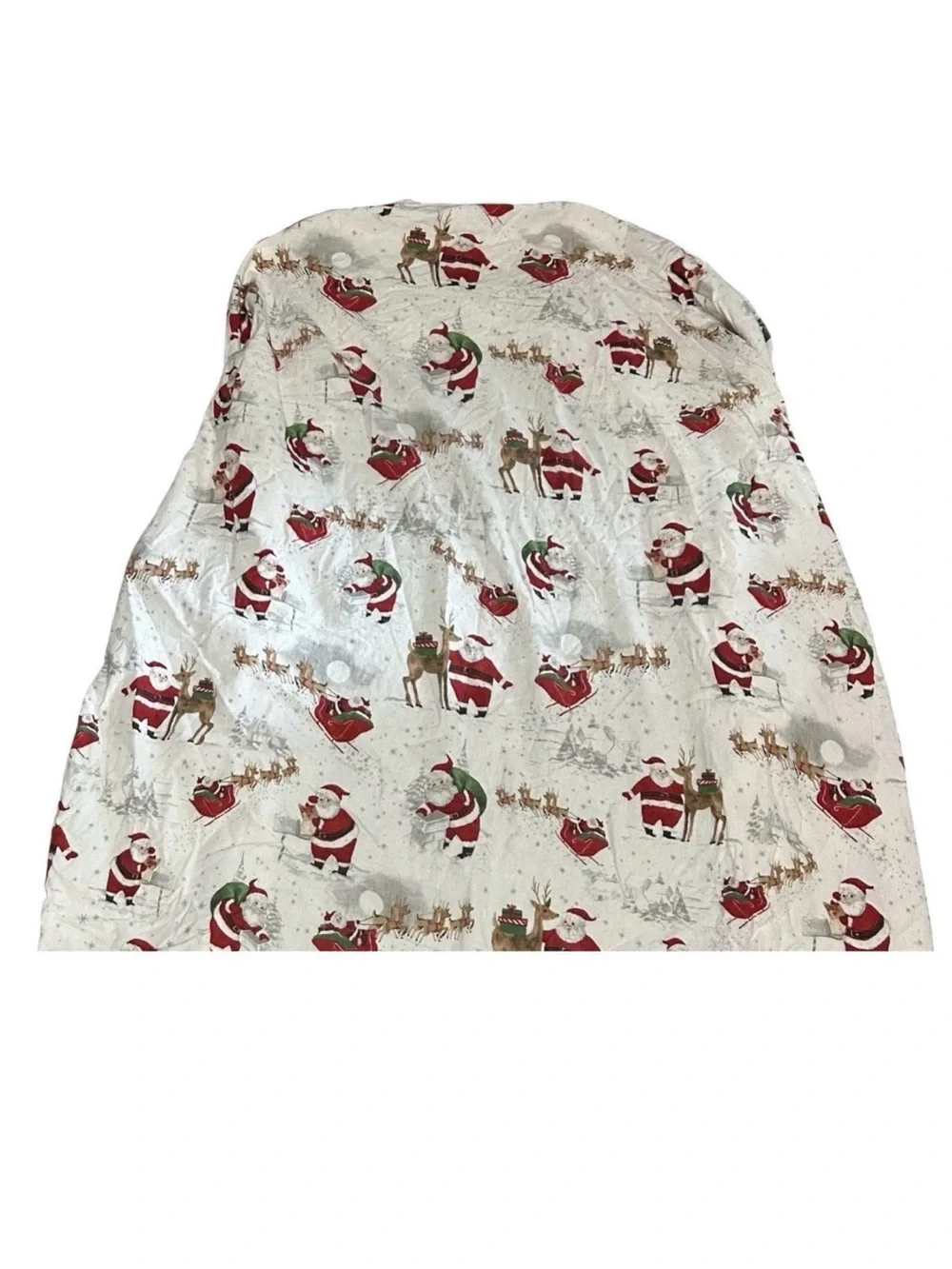 Pottery Barn Kids Christmas HERITAGE SANTA Twin Bedding 1 Fitted Sheet, 1 Pillow
